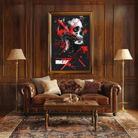 Skull Artistry: Edgy Abstract Design Futuristic Sci-Fi Poster PosterGoat