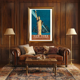 New York The Wonder City Poster Vintage Travel Wall Art