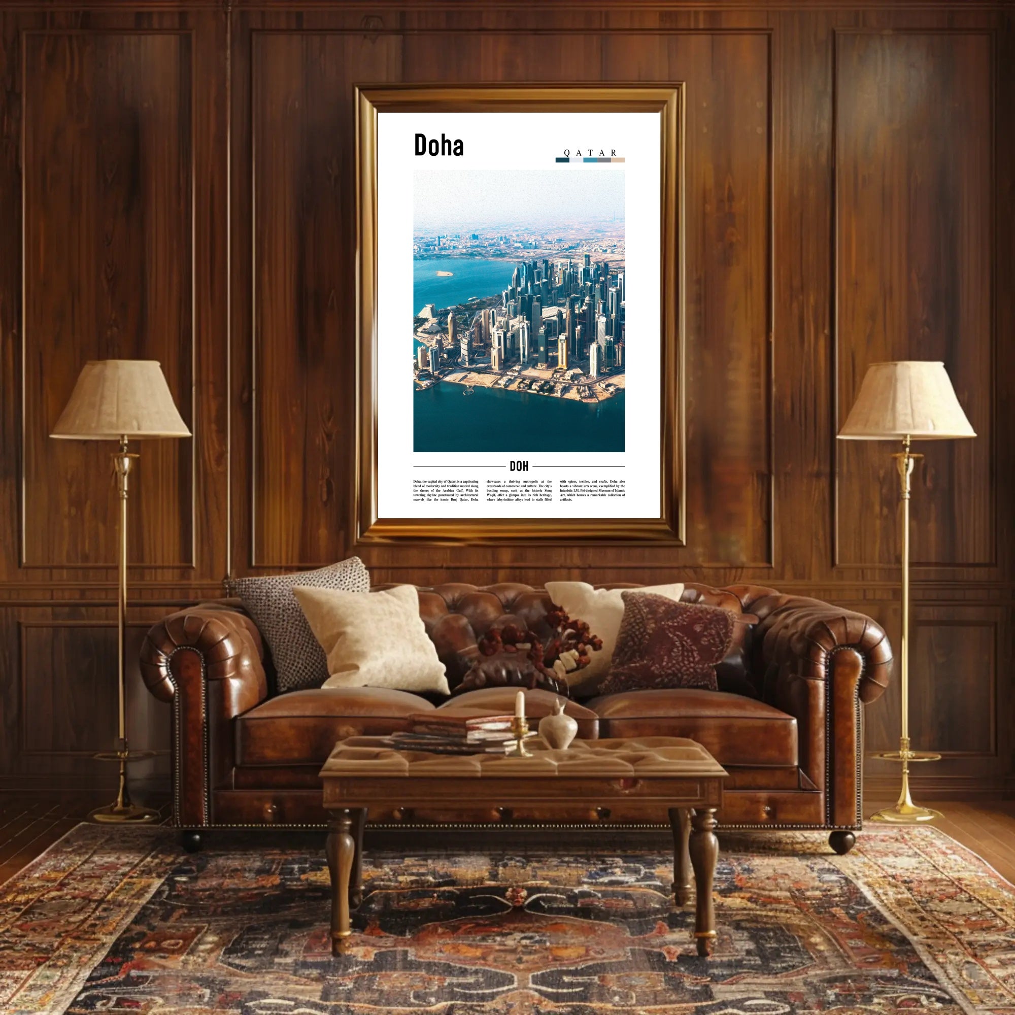Doha Cityscape Vibrance: Modern Architecture and Culture Urban or Cityscape Poster PosterGoat