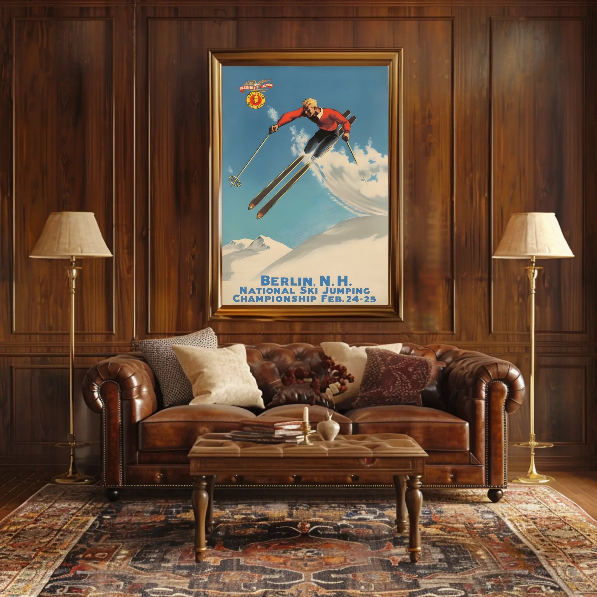 Ski Jumping Championship Vintage Sports Poster PosterGoat