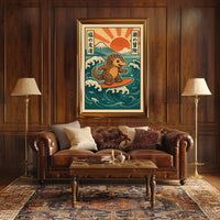 Surfing Pangolin Adventure Poster