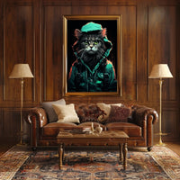 Anthropomorphic Cat Poster: Urban Fantasy Art Print