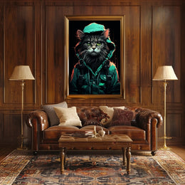 Anthropomorphic Cat Poster: Urban Fantasy Art Print