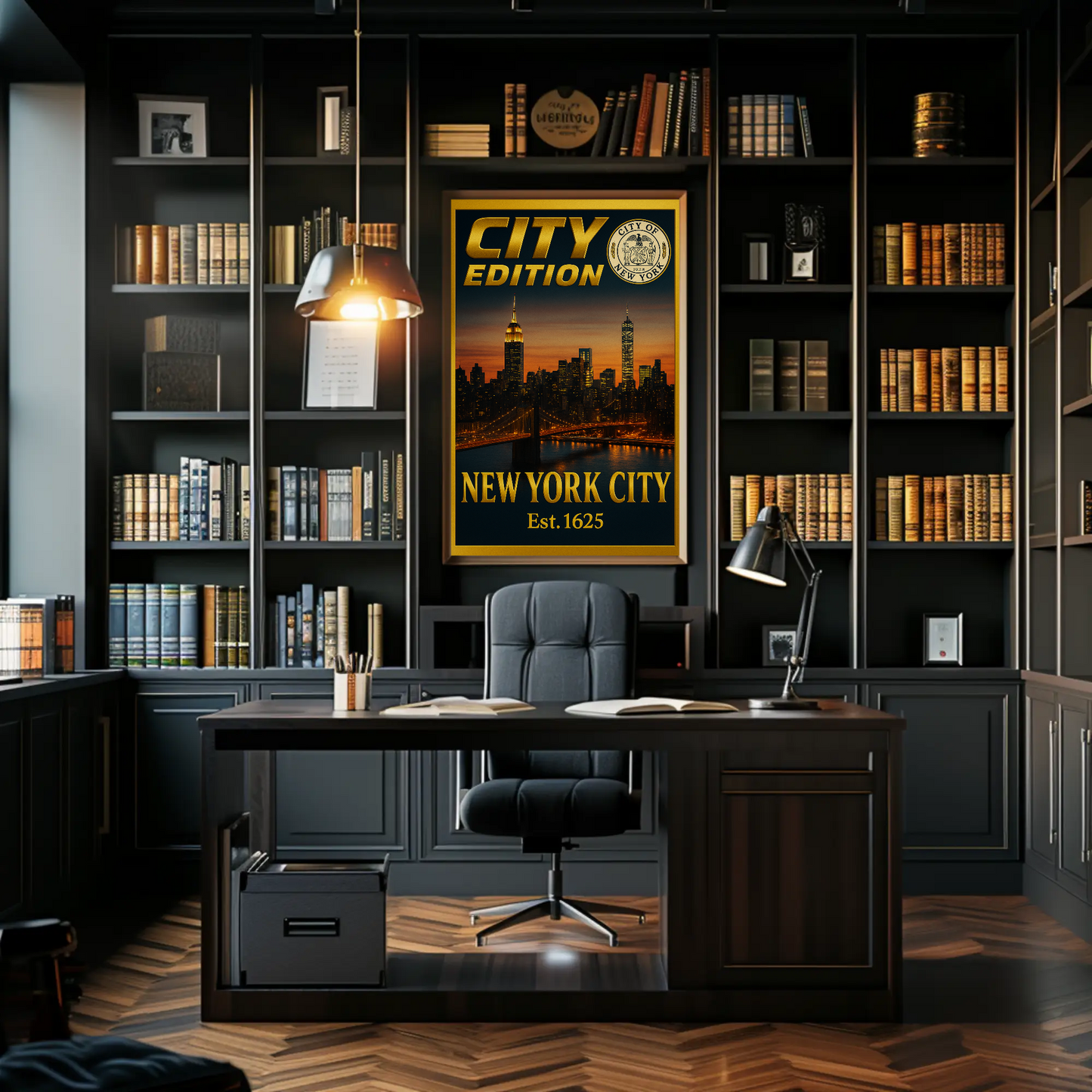 New York City Skyline City Edition Travel Poster