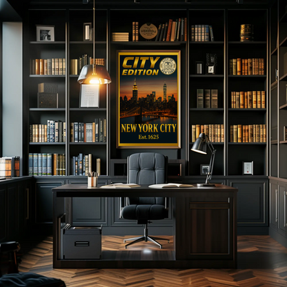 New York City Skyline City Edition Travel Poster