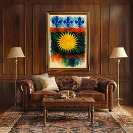Sunburst and Fleur-de-Lis Poster