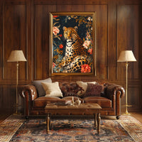 Majestic Leopard Wall Art in Bloom Print