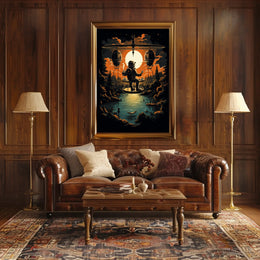 Astronauts Tranquil Evening Poster
