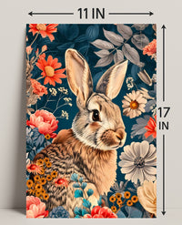 Whimsical Rabbit & Floral Harmony Animal Poster