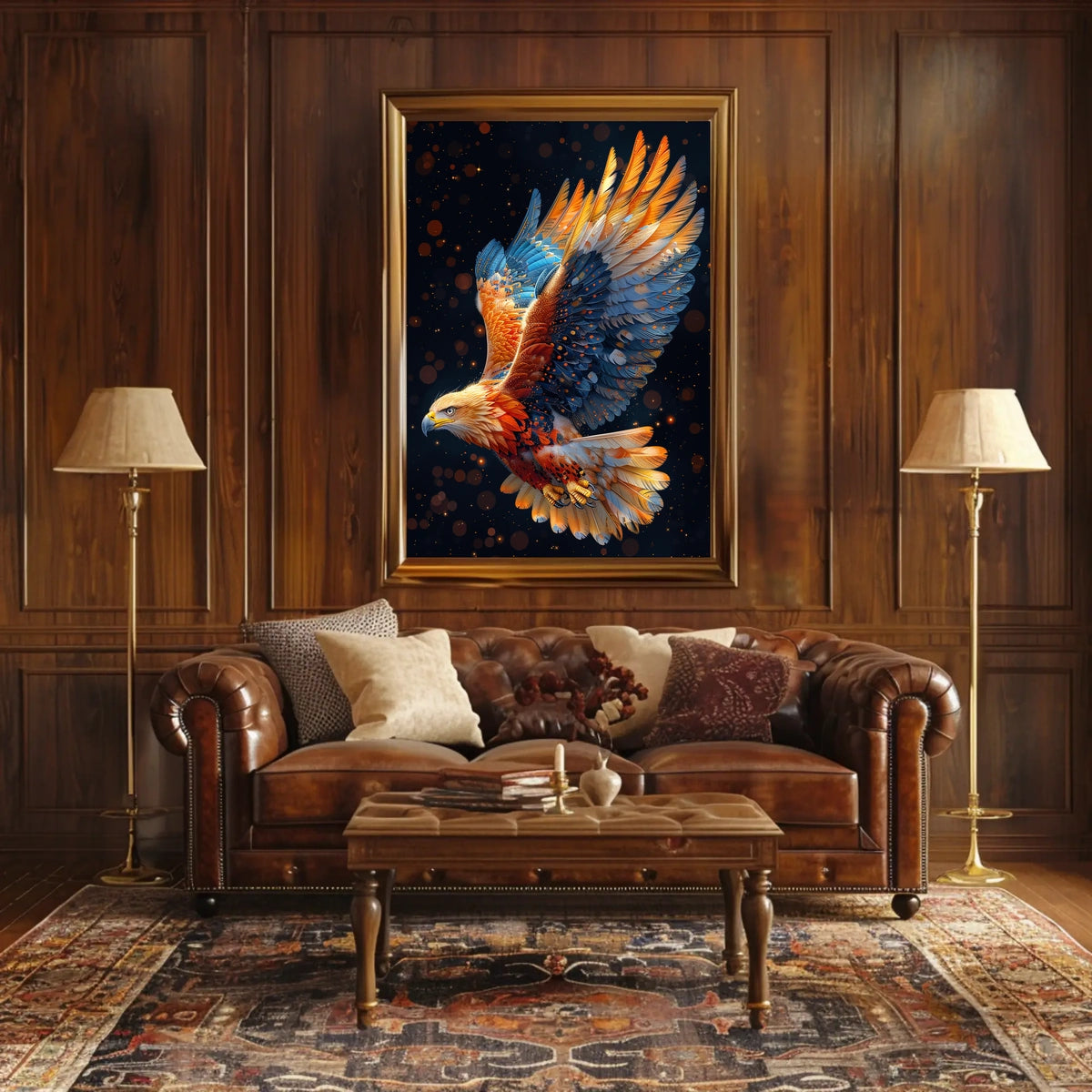 Majestic Eagle in Flight Surreal Art Poster