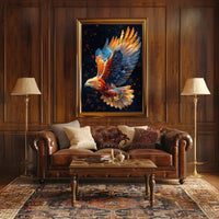 Majestic Eagle in Flight Surreal Art Poster