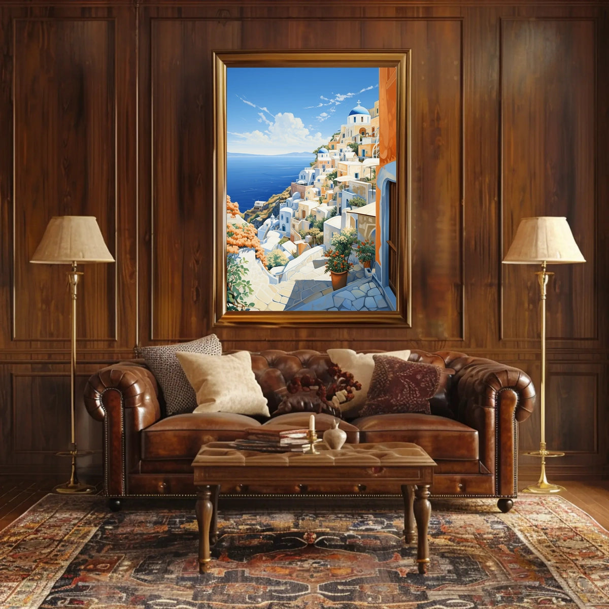 Santorini Dreamscape Mediterranean Travel Poster