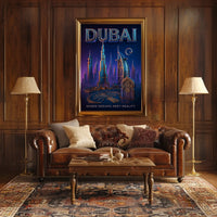 Dubai Skyline Poster For Luxury Modern Home Decor Lovers