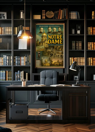 Notre Dame University Historic Campus Football Tradition Travel Poster