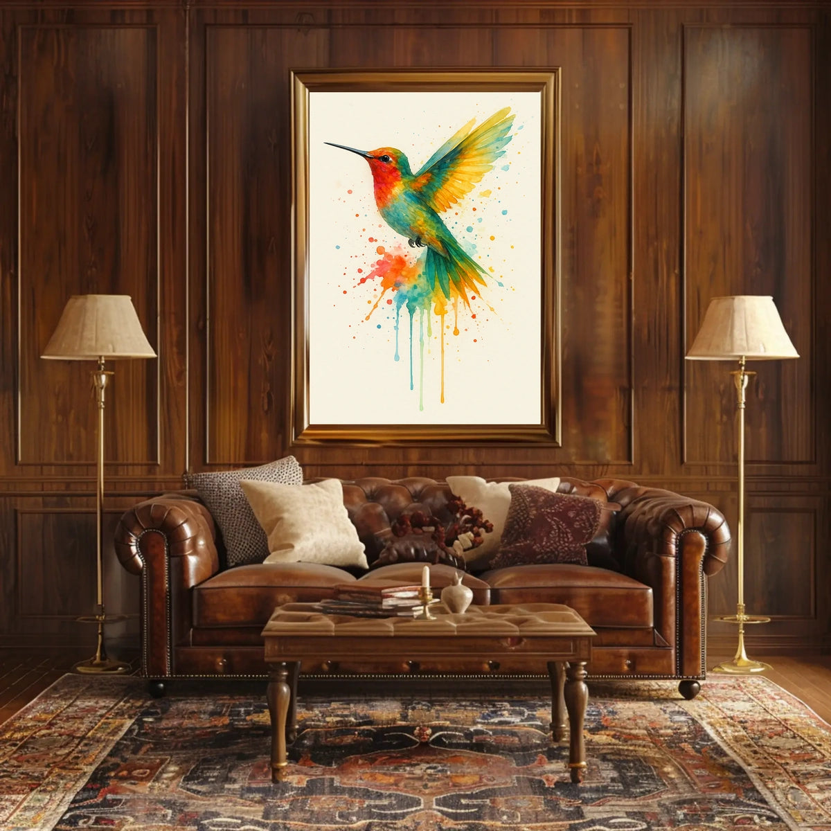 Vibrant Hummingbird Splash Poster