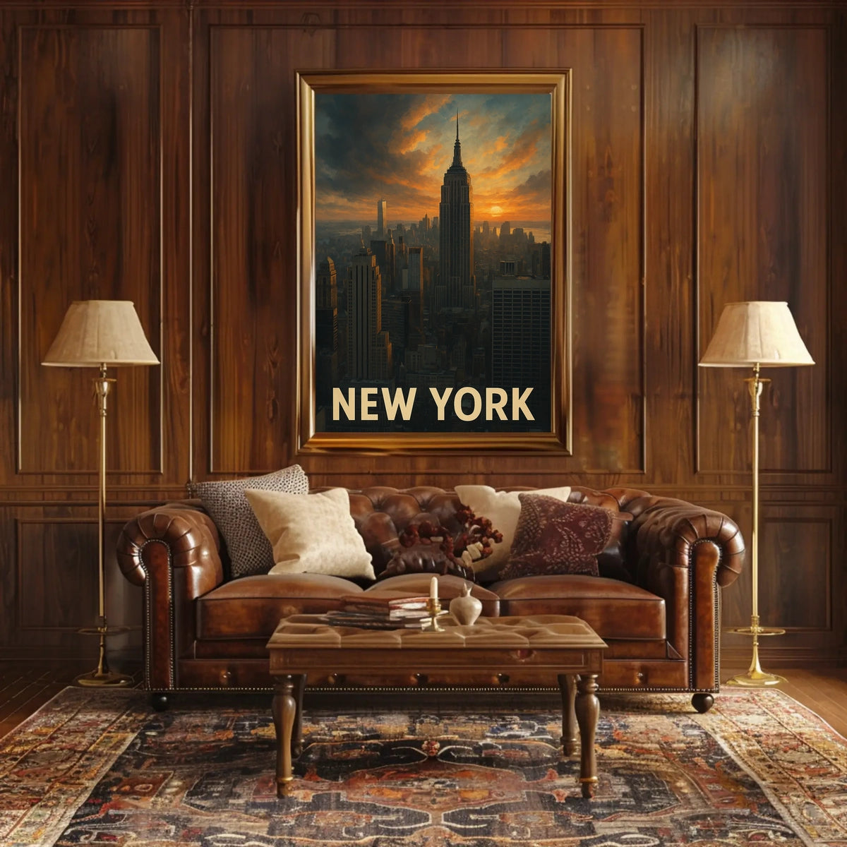 New York Skyline At Sunset Poster