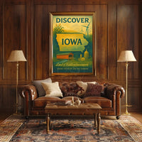 Discover Iowa: Vintage Travel Poster