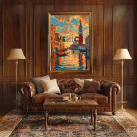 Venice Gondolas and Canals Travel Poster