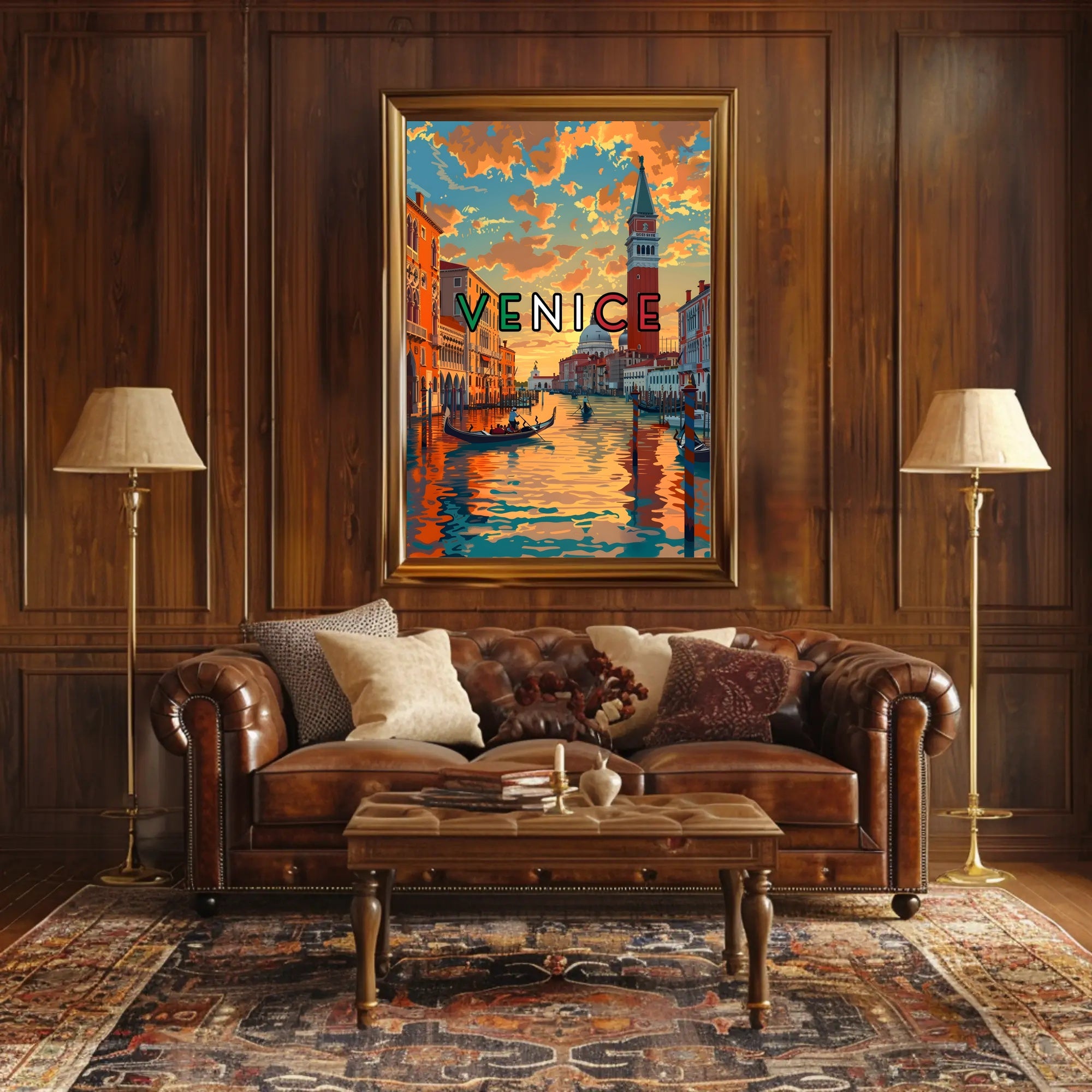 Venice Gondolas and Canals Travel Poster
