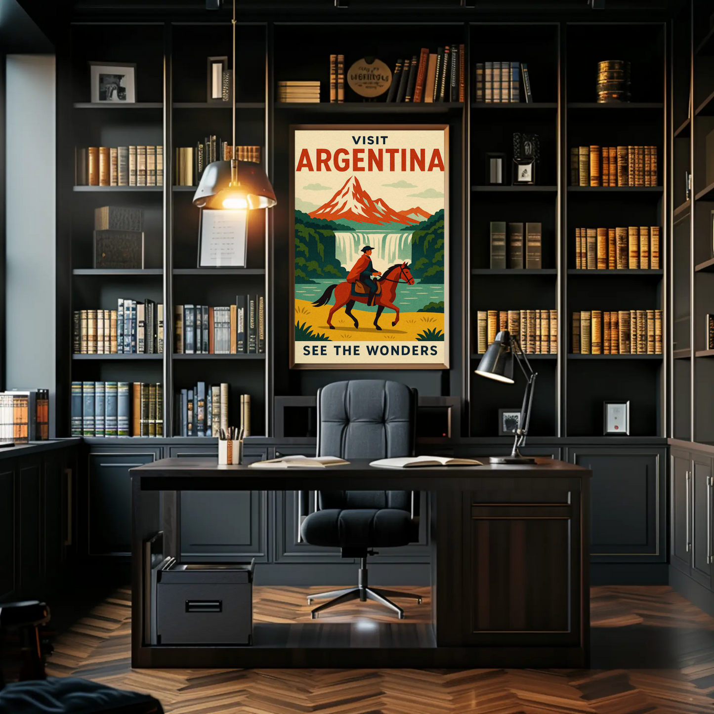 Visit Argentina Gaucho Waterfalls Adventure Travel Poster