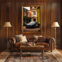 Luxury Car and Mansion Poster PosterGoat