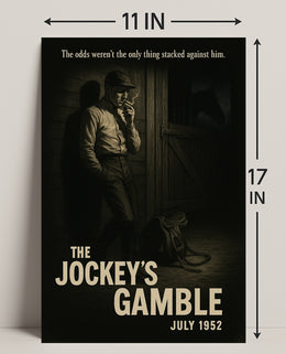 The Jockey's Gamble Noir Vintage Sports Poster