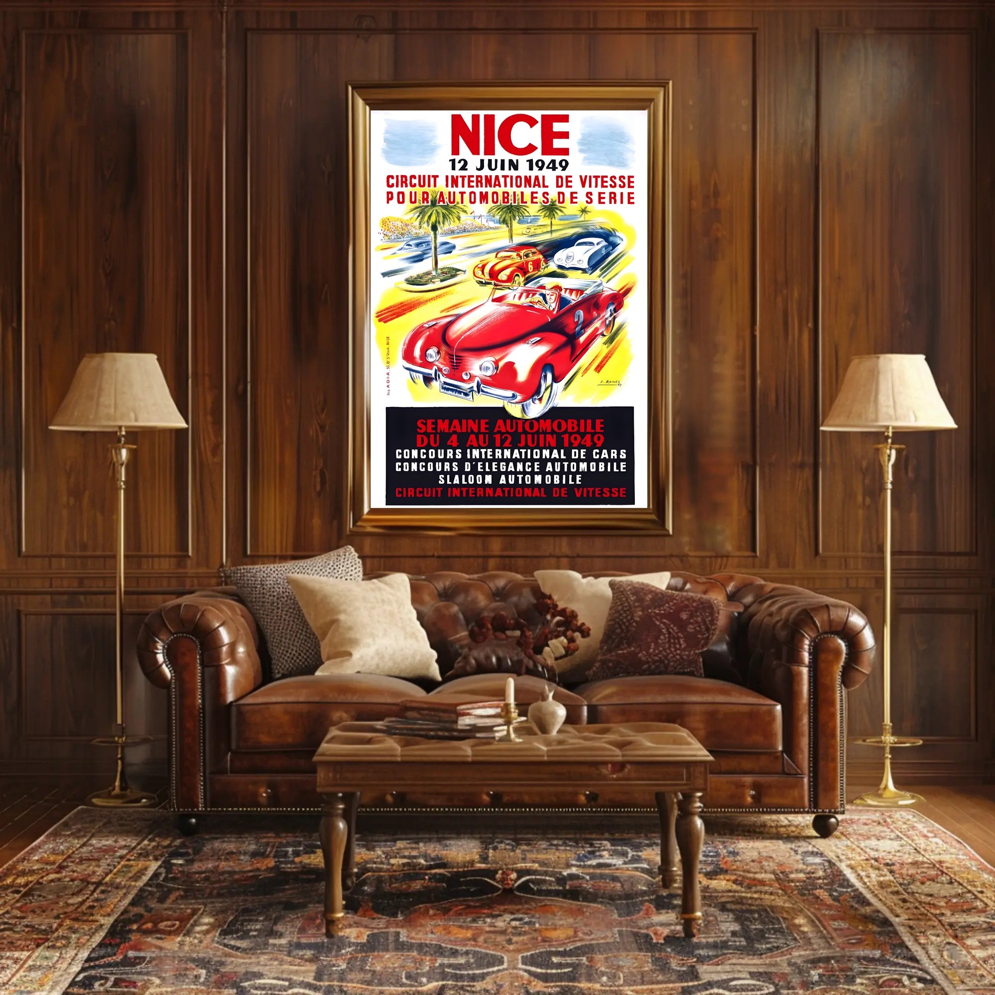 1949 Nice Automobile Week Travel Poster Art Print