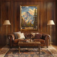 Vintage Yosemite Half Dome National Park Poster