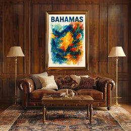 Vibrant Bahamas Tropical Sunset Wanderlust Poster