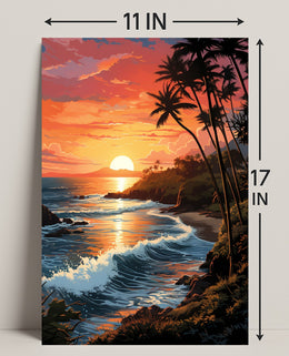 Tropical Sunset Serenity Poster