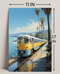 Coastal Train Journey Poster