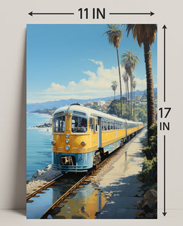 Coastal Train Journey Poster