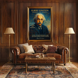 Albert Einstein Inspirational Vintage Art Poster Print