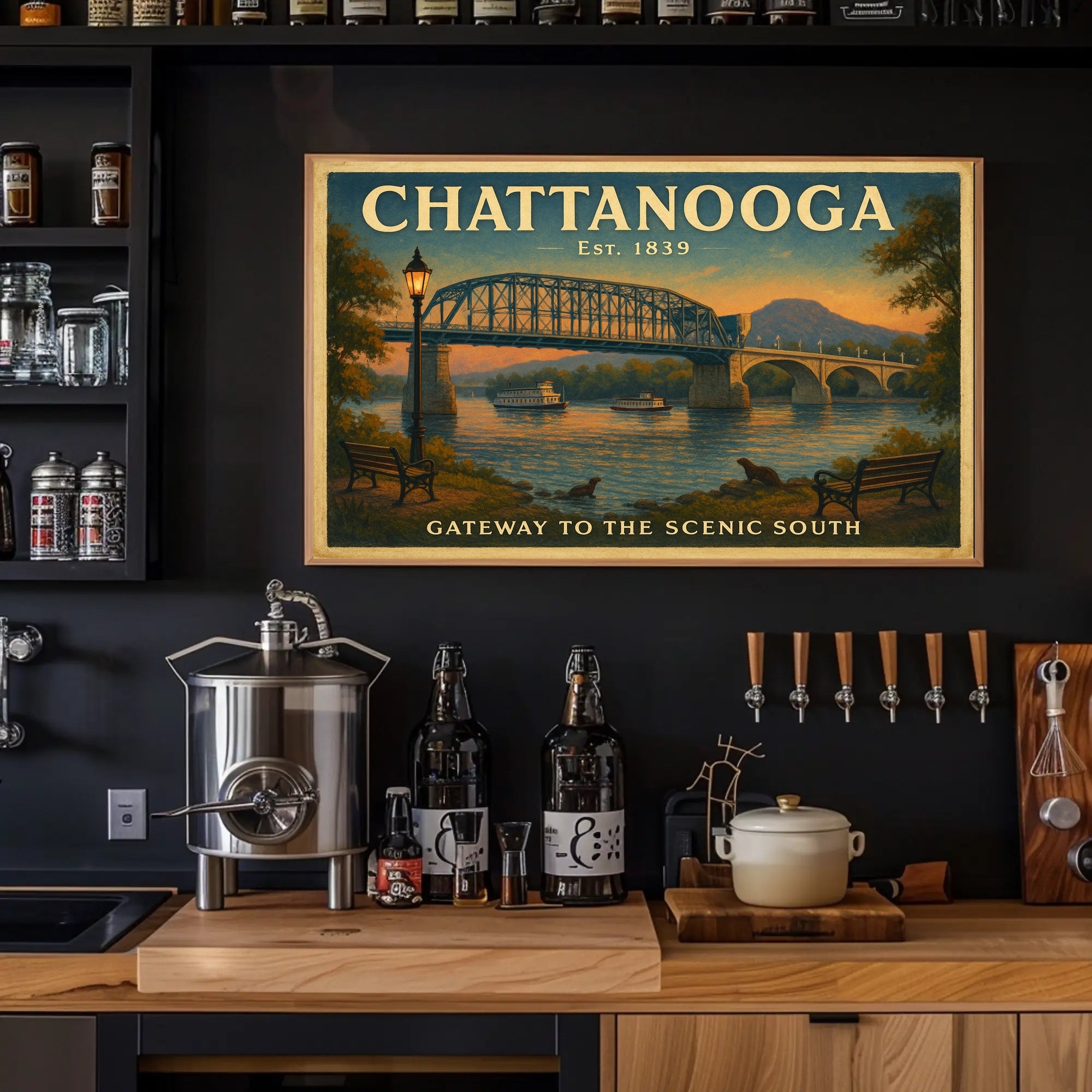 Chattanooga Scenic South Travel Poster Print