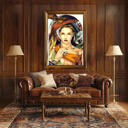 Mystical Elegance Woman in Earth Tones Artistic Poster