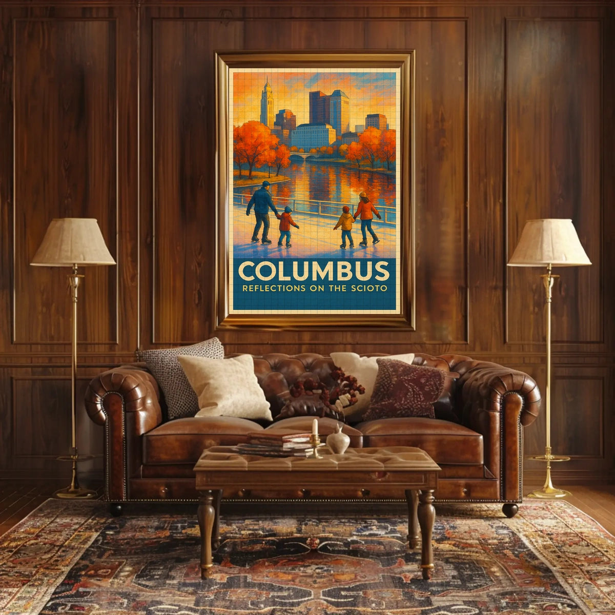 Columbus Reflections On The Scioto Poster