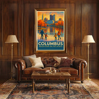 Columbus Reflections On The Scioto Poster