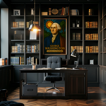 George Washington First President Portrait Travel Poster