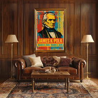 James K. Polk 11th President of the United States Street Art Mashup Poster