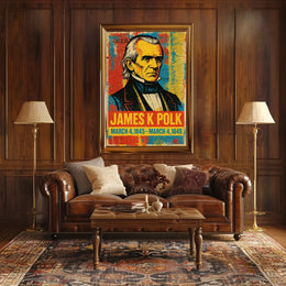 James K. Polk 11th President of the United States Street Art Mashup Poster