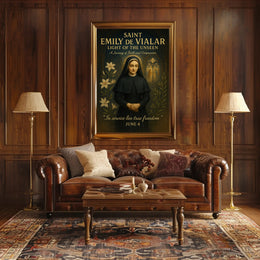 Saint Emily de Vialar Vintage Religious Artwork Poster