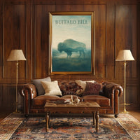 Buffalo Bill Bison Landscape Cultural or Heritage Poster