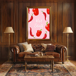 Spicy Peppers Illustration: Abstract Artistic Poster PosterGoat