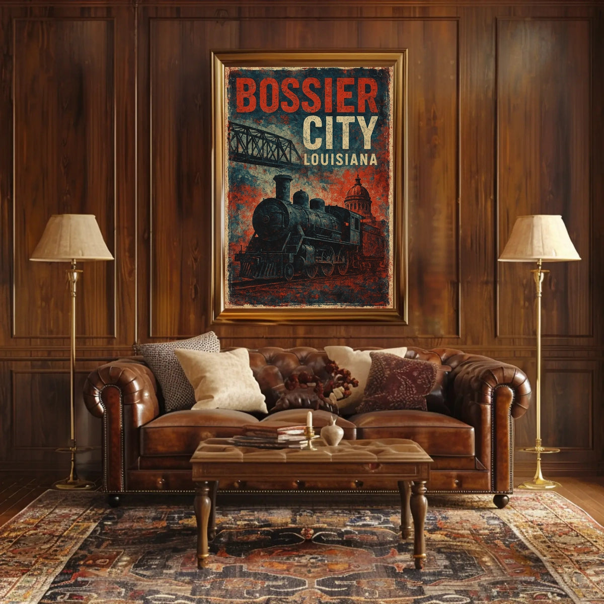 Bossier City Louisiana Cityscape Travel Realism Poster
