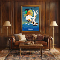 Skiing in France with the Sun Poster PosterGoat