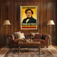 Franklin Pierce 14th President of the United States Inked Comic Style Poster