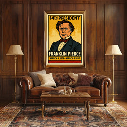 Franklin Pierce 14th President of the United States Inked Comic Style Poster