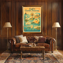 Explore Coastal Treasures Wall Art Print PosterGoat