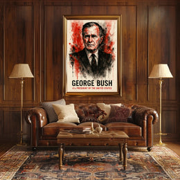 George Bush Patriotic Portrait Historical or Presidential Poster
