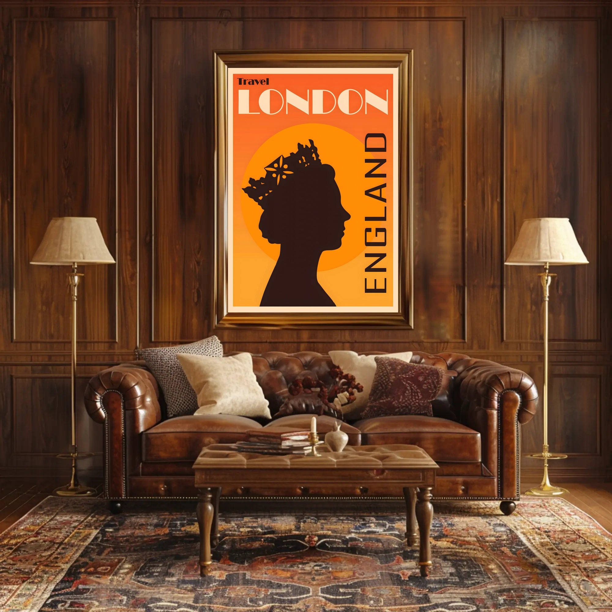 Travel London England Silhouette Art Travel Poster